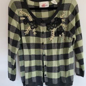 ANTHROPOLOGIE embroidered beaded cardigan